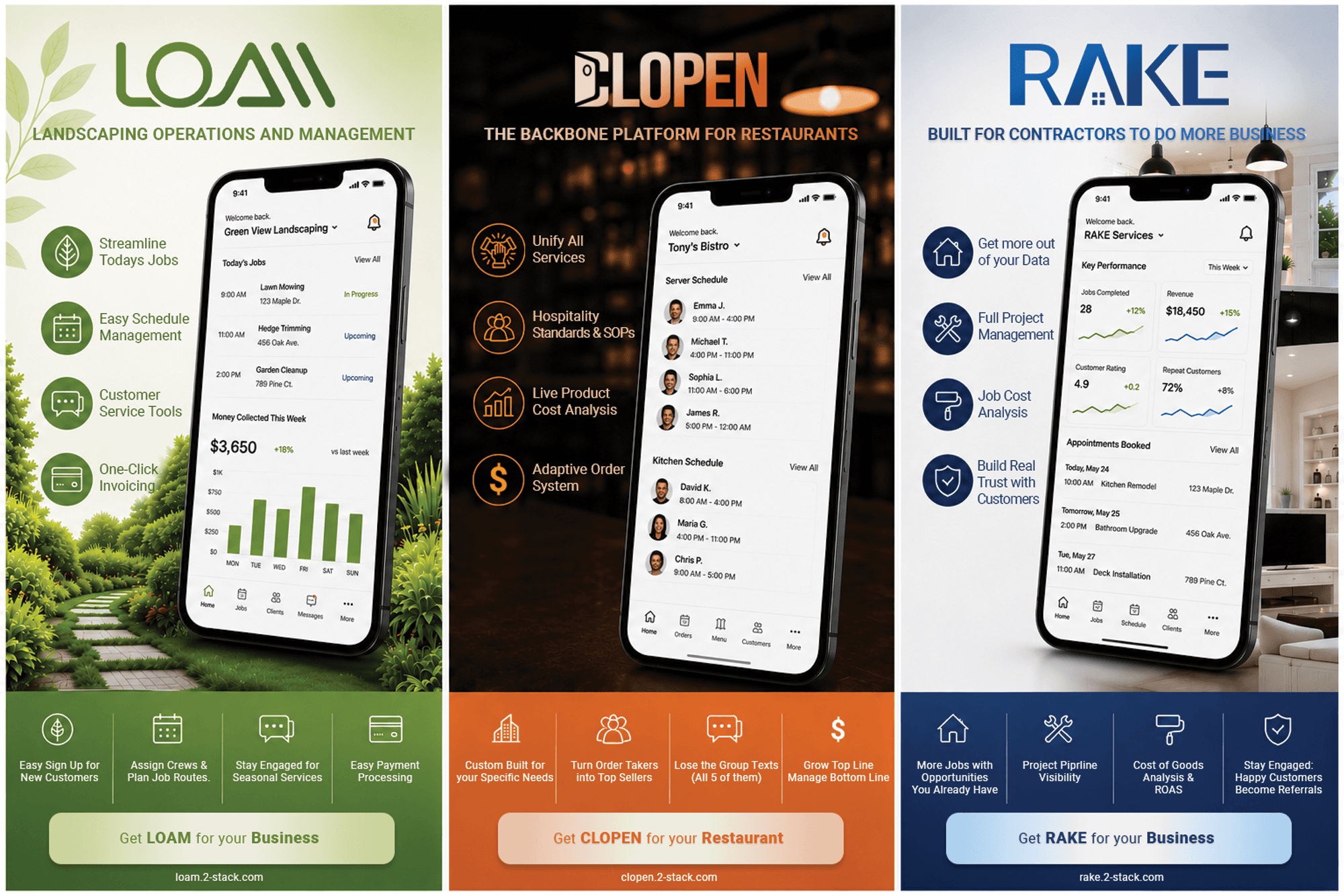 LOAM, CLOPEN, and RAKE operating systems